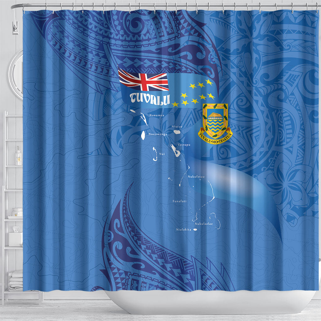 Tuvalu Heritage Shower Curtain Map of the Islands and Polynesia Pattern LT03 - Polynesian Pride
