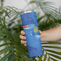 Tuvalu Heritage Skinny Tumbler Map of the Islands and Polynesia Pattern LT03 - Polynesian Pride