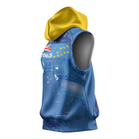 Tuvalu Heritage Sleeveless Hoodie Map of the Islands and Polynesia Pattern LT03 - Polynesian Pride