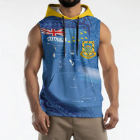 Tuvalu Heritage Sleeveless Hoodie Map of the Islands and Polynesia Pattern LT03 - Polynesian Pride