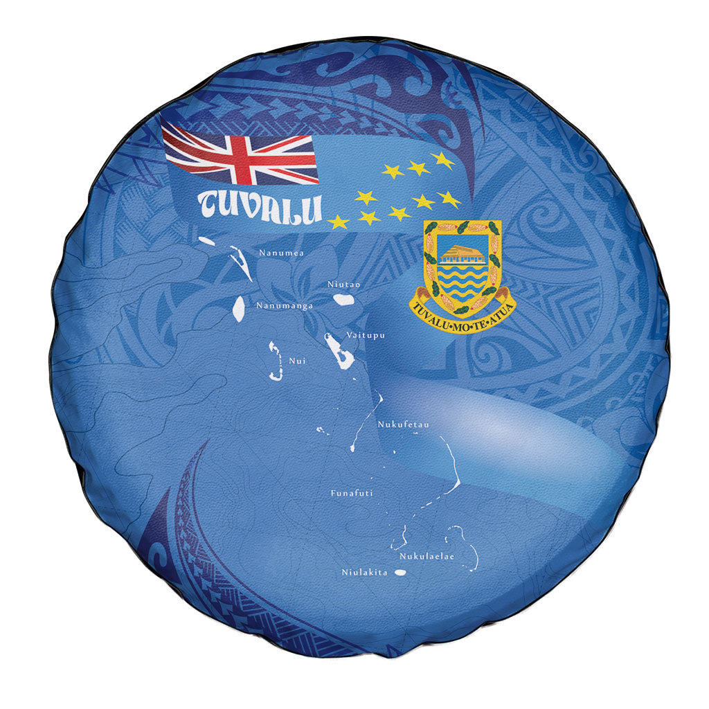 Tuvalu Heritage Spare Tire Cover Map of the Islands and Polynesia Pattern LT03 - Polynesian Pride