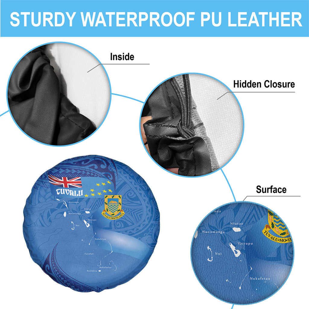 Tuvalu Heritage Spare Tire Cover Map of the Islands and Polynesia Pattern LT03 - Polynesian Pride