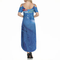 Tuvalu Heritage Summer Maxi Dress Map of the Islands and Polynesia Pattern LT03 - Polynesian Pride