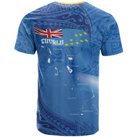 Tuvalu Heritage T Shirt Map of the Islands and Polynesia Pattern LT03 - Polynesian Pride