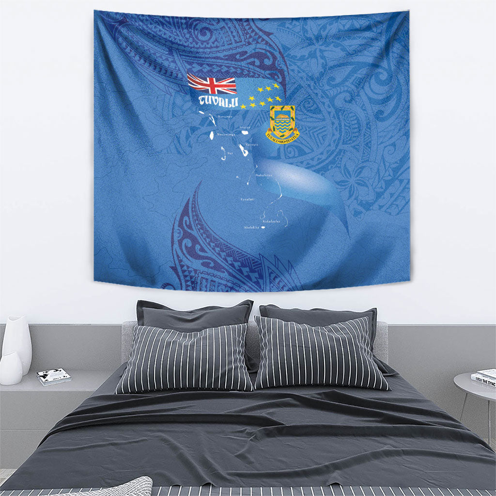 Tuvalu Heritage Tapestry Map of the Islands and Polynesia Pattern LT03 - Polynesian Pride