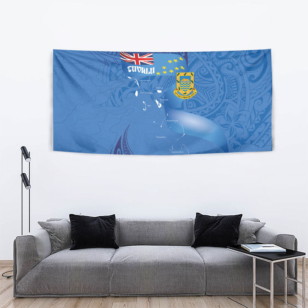 Tuvalu Heritage Tapestry Map of the Islands and Polynesia Pattern LT03 - Polynesian Pride