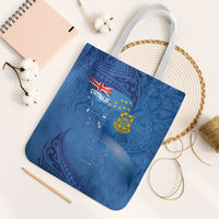 Tuvalu Heritage Tote Bag Map of the Islands and Polynesia Pattern LT03 White Strap One Size Blue - Polynesian Pride