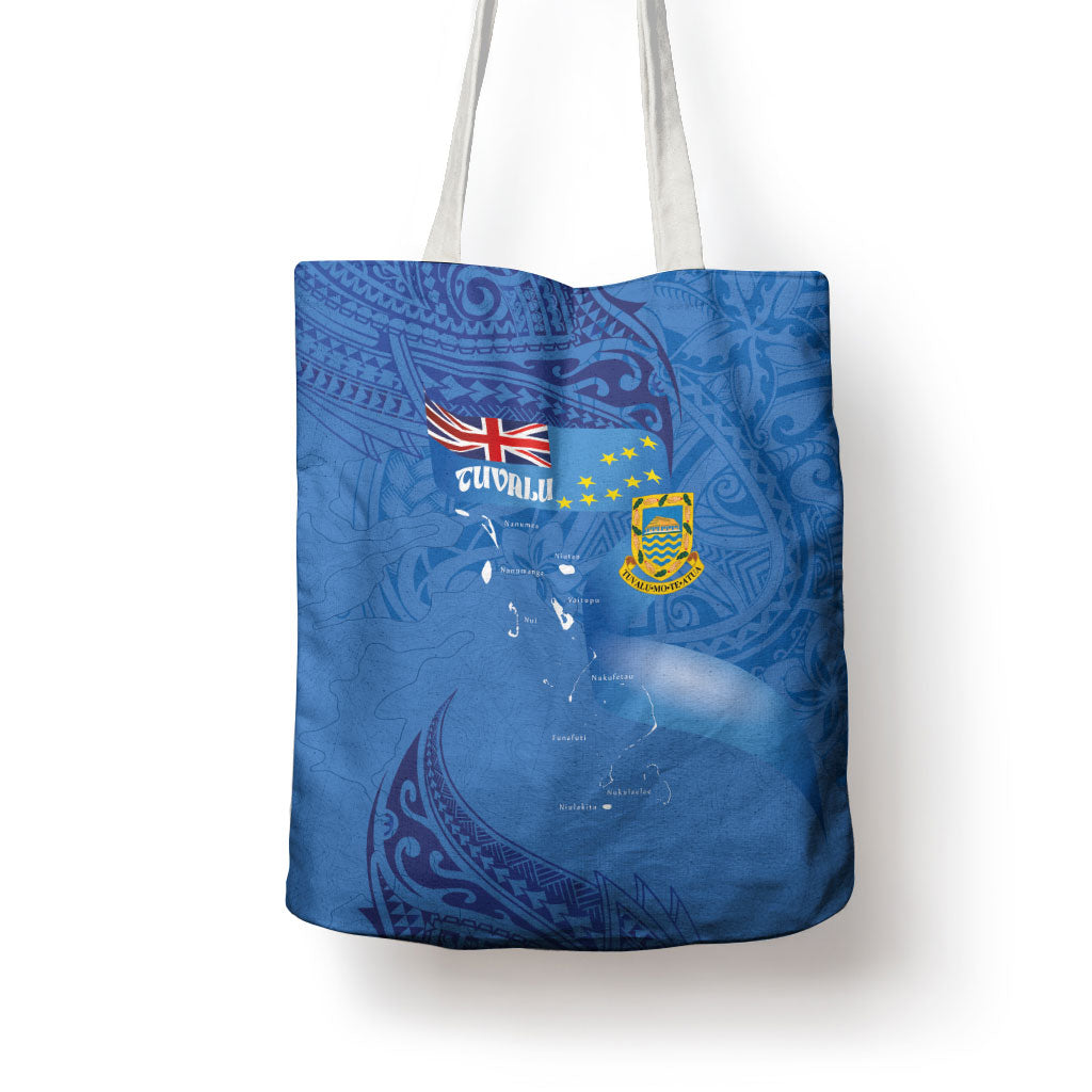 Tuvalu Heritage Tote Bag Map of the Islands and Polynesia Pattern LT03 - Polynesian Pride
