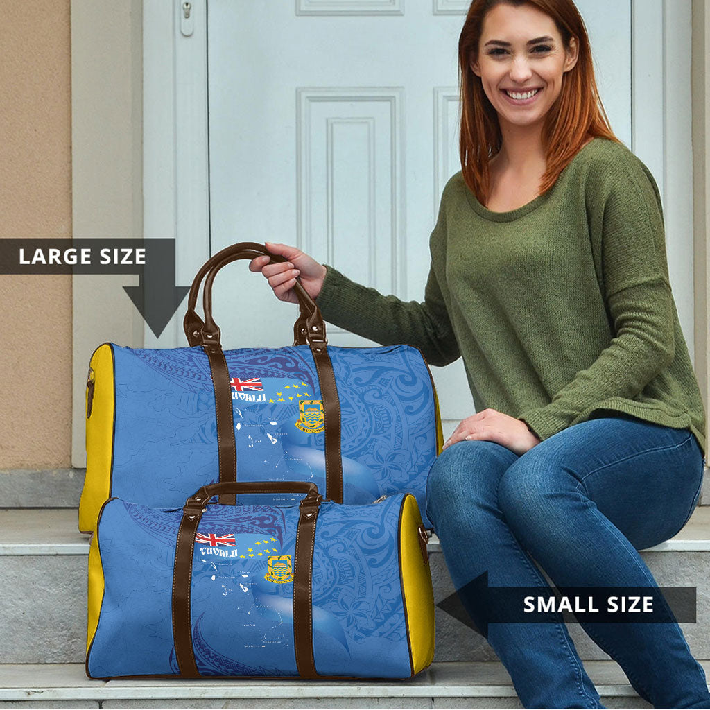 Tuvalu Heritage Travel Bag Map of the Islands and Polynesia Pattern LT03 - Polynesian Pride