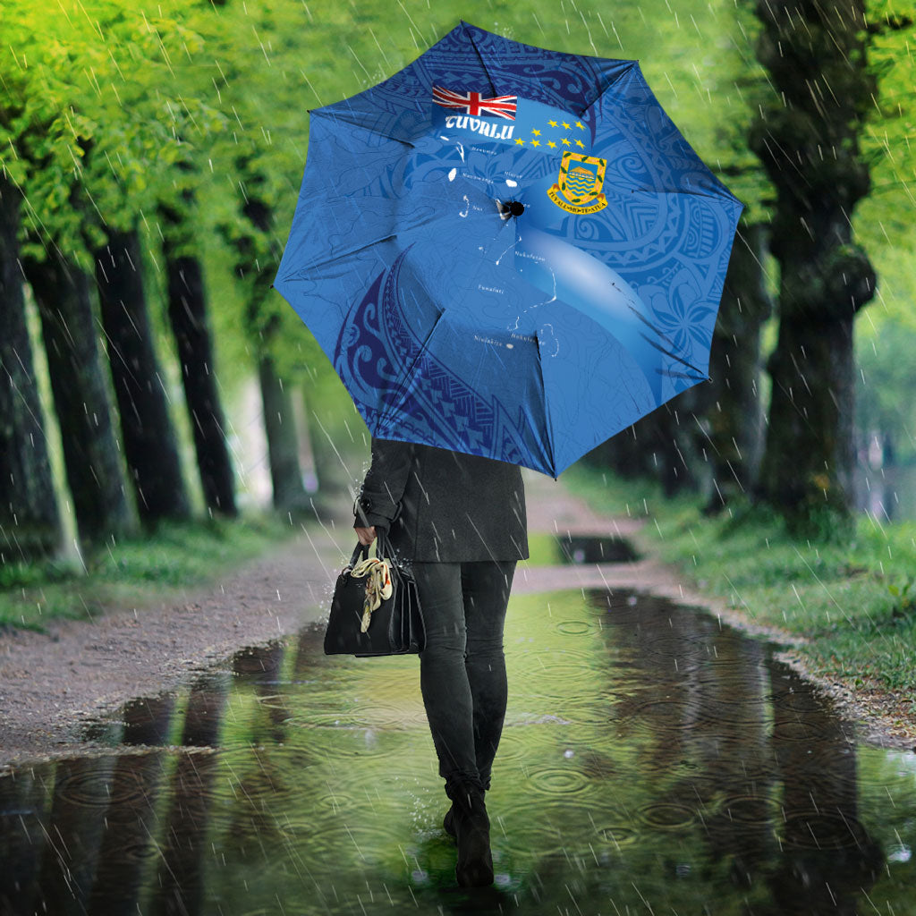 Tuvalu Heritage Umbrella Map of the Islands and Polynesia Pattern LT03 - Polynesian Pride