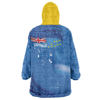 Tuvalu Heritage Wearable Blanket Hoodie Map of the Islands and Polynesia Pattern LT03 - Polynesian Pride