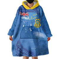 Tuvalu Heritage Wearable Blanket Hoodie Map of the Islands and Polynesia Pattern LT03 - Polynesian Pride
