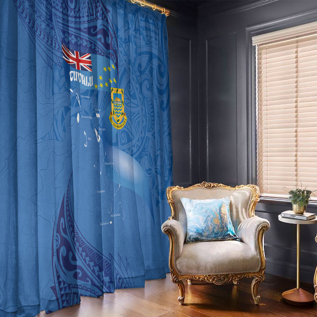 Tuvalu Heritage Window Curtain Map of the Islands and Polynesia Pattern LT03 - Polynesian Pride