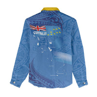 Tuvalu Heritage Women Casual Shirt Map of the Islands and Polynesia Pattern LT03 - Polynesian Pride