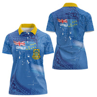 Tuvalu Heritage Women Polo Shirt Map of the Islands and Polynesia Pattern LT03 - Polynesian Pride