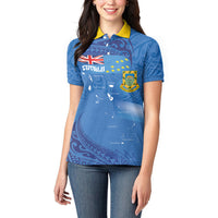 Tuvalu Heritage Women Polo Shirt Map of the Islands and Polynesia Pattern LT03 - Polynesian Pride
