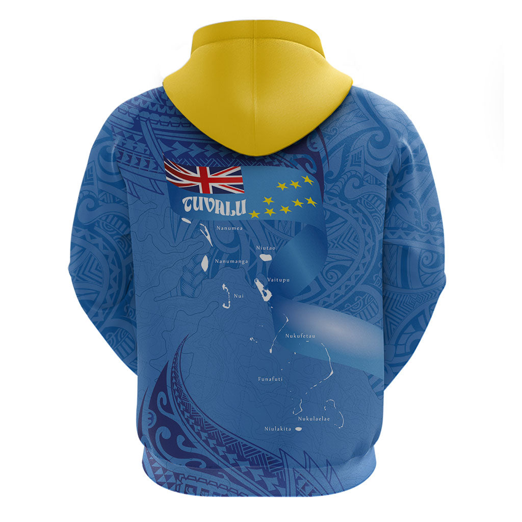 Tuvalu Heritage Zip Hoodie Map of the Islands and Polynesia Pattern LT03 - Polynesian Pride