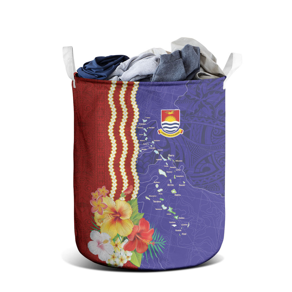 Kiribati Heritage Laundry Basket Map of the Islands and Polynesia Pattern LT03 - Polynesian Pride