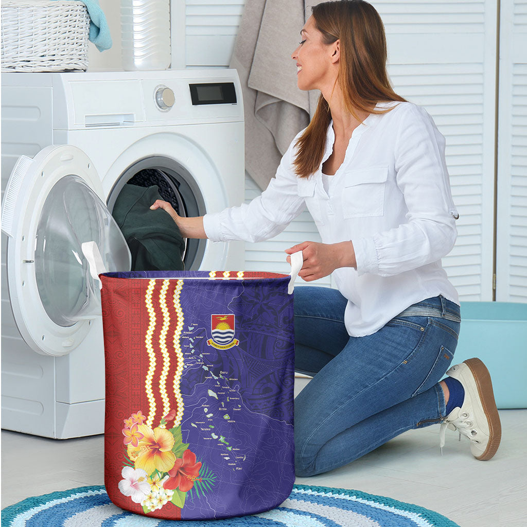 Kiribati Heritage Laundry Basket Map of the Islands and Polynesia Pattern LT03 - Polynesian Pride