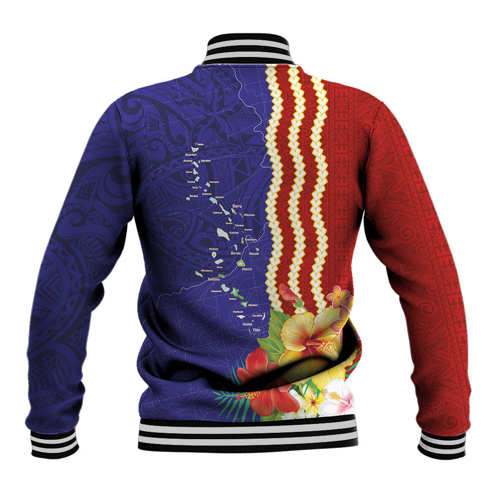Kiribati Heritage Baseball Jacket Map of the Islands and Polynesia Pattern LT03 - Polynesian Pride