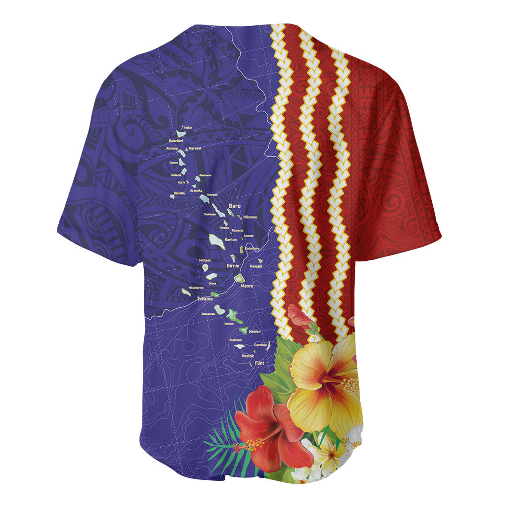 Kiribati Heritage Baseball Jersey Map of the Islands and Polynesia Pattern LT03 - Polynesian Pride