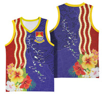 Kiribati Heritage Basketball Jersey Map of the Islands and Polynesia Pattern LT03 - Polynesian Pride