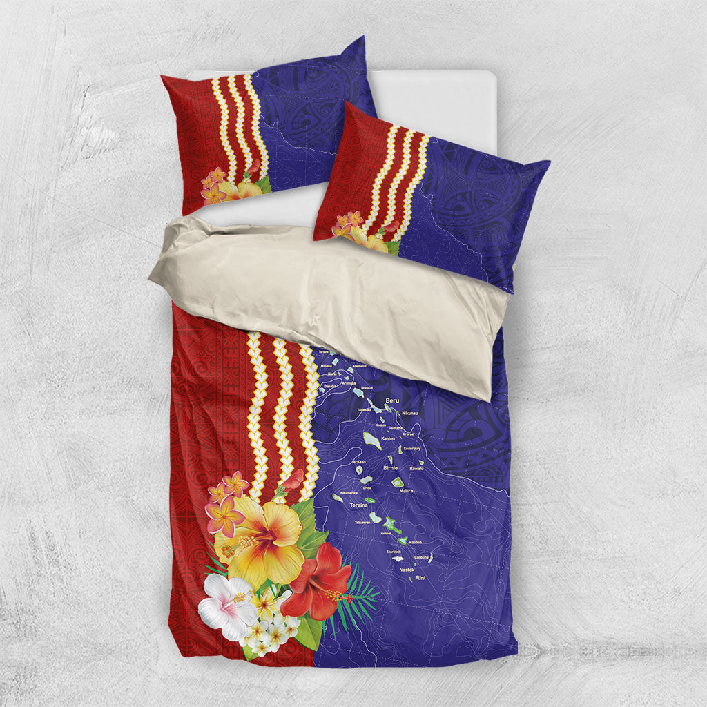 Kiribati Heritage Bedding Set Map of the Islands and Polynesia Pattern LT03 US Twin 172cm x 218cm Multicolor - Polynesian Pride