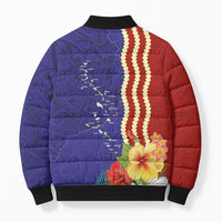 Kiribati Heritage Bomber Puffer Jacket Map of the Islands and Polynesia Pattern LT03 - Polynesian Pride