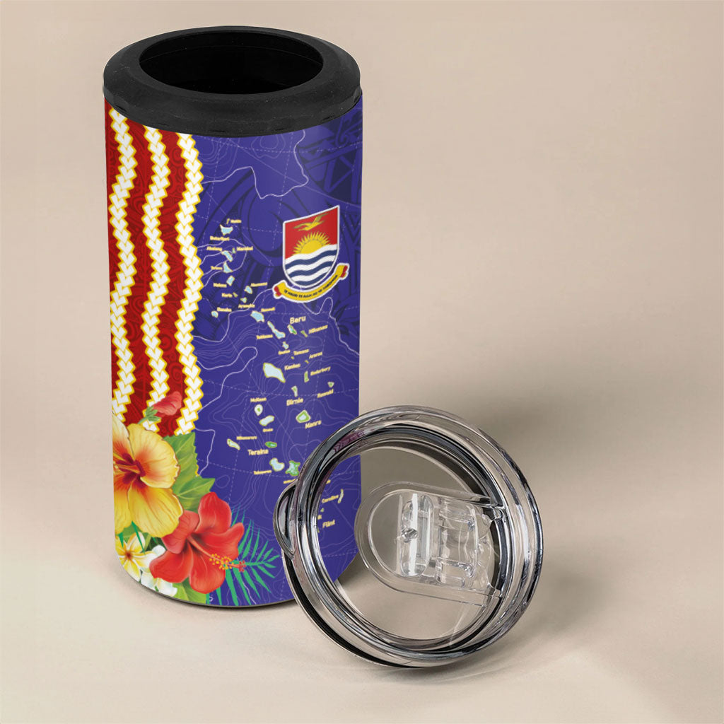Kiribati Heritage 4 in 1 Can Cooler Tumbler Map of the Islands and Polynesia Pattern LT03 - Polynesian Pride