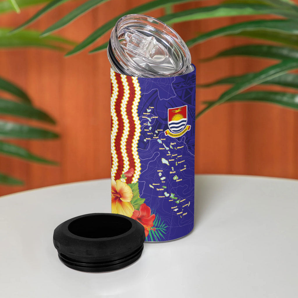 Kiribati Heritage 4 in 1 Can Cooler Tumbler Map of the Islands and Polynesia Pattern LT03 - Polynesian Pride
