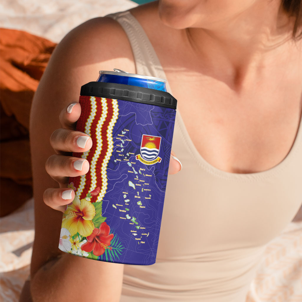Kiribati Heritage 4 in 1 Can Cooler Tumbler Map of the Islands and Polynesia Pattern LT03 - Polynesian Pride
