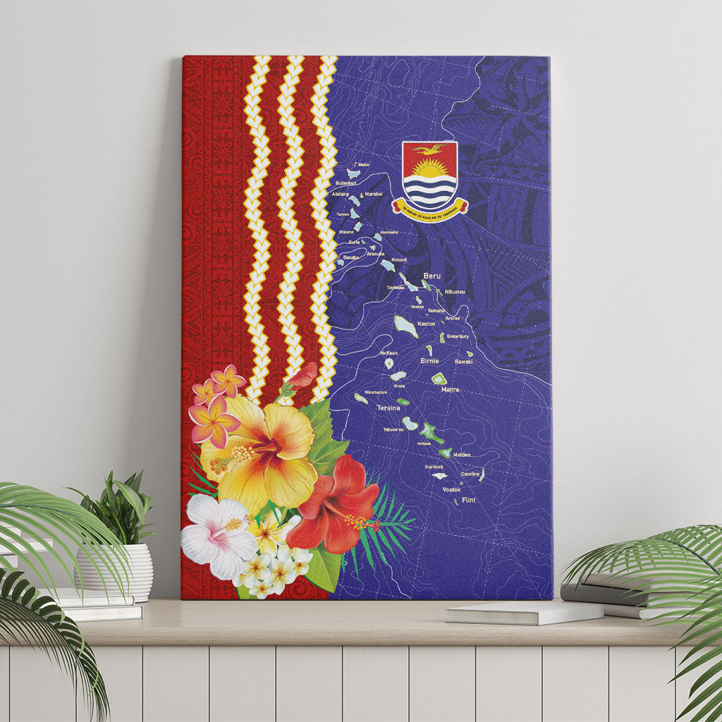 Kiribati Heritage Canvas Wall Art Map of the Islands and Polynesia Pattern LT03 - Polynesian Pride