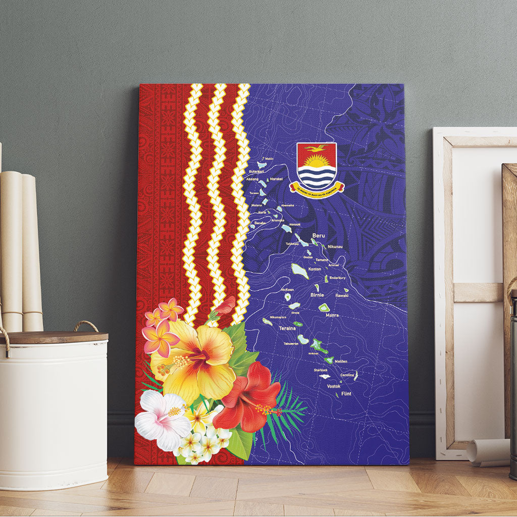 Kiribati Heritage Canvas Wall Art Map of the Islands and Polynesia Pattern LT03 - Polynesian Pride
