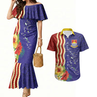 Kiribati Heritage Couples Matching Mermaid Dress and Hawaiian Shirt Map of the Islands and Polynesia Pattern LT03 Multicolor - Polynesian Pride