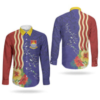 Kiribati Heritage Couples Matching Mermaid Dress and Long Sleeve Button Shirt Map of the Islands and Polynesia Pattern LT03 - Polynesian Pride