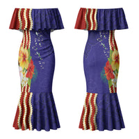 Kiribati Heritage Couples Matching Mermaid Dress and Long Sleeve Button Shirt Map of the Islands and Polynesia Pattern LT03 - Polynesian Pride