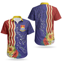 Kiribati Heritage Couples Matching Short Sleeve Bodycon Dress and Hawaiian Shirt Map of the Islands and Polynesia Pattern LT03 - Polynesian Pride