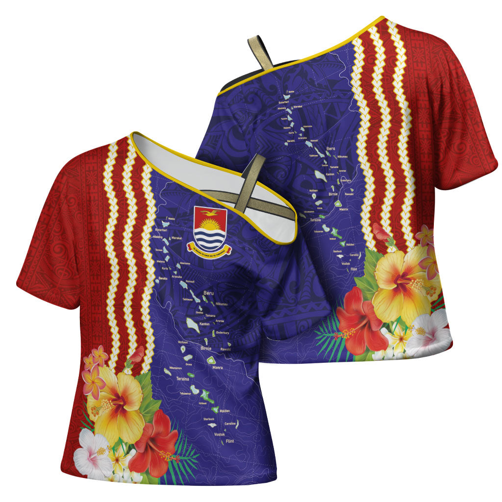 Kiribati Heritage Cross Shoulder Shirt Map of the Islands and Polynesia Pattern LT03 - Polynesian Pride