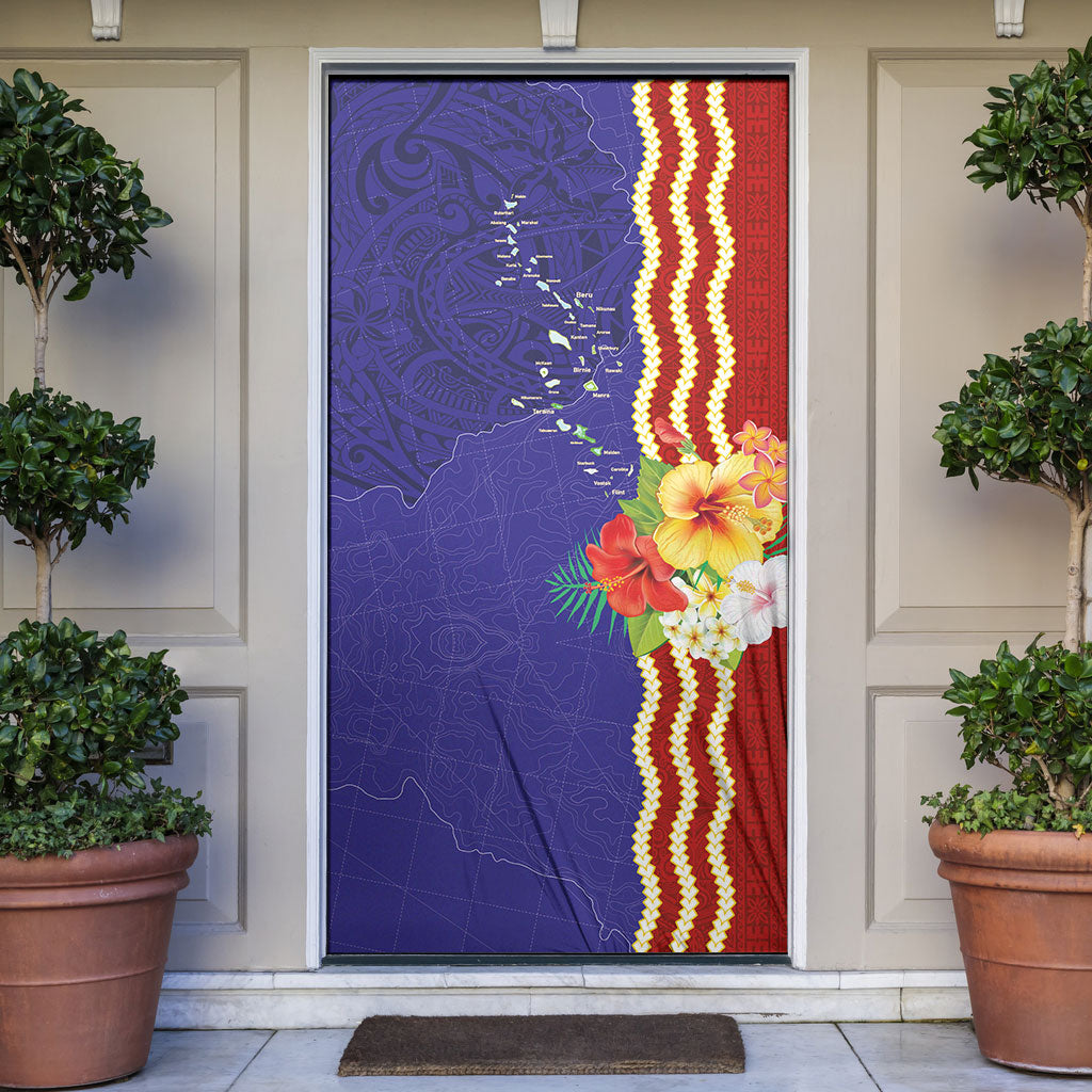 Kiribati Heritage Door Cover Map of the Islands and Polynesia Pattern LT03 Multicolor - Polynesian Pride