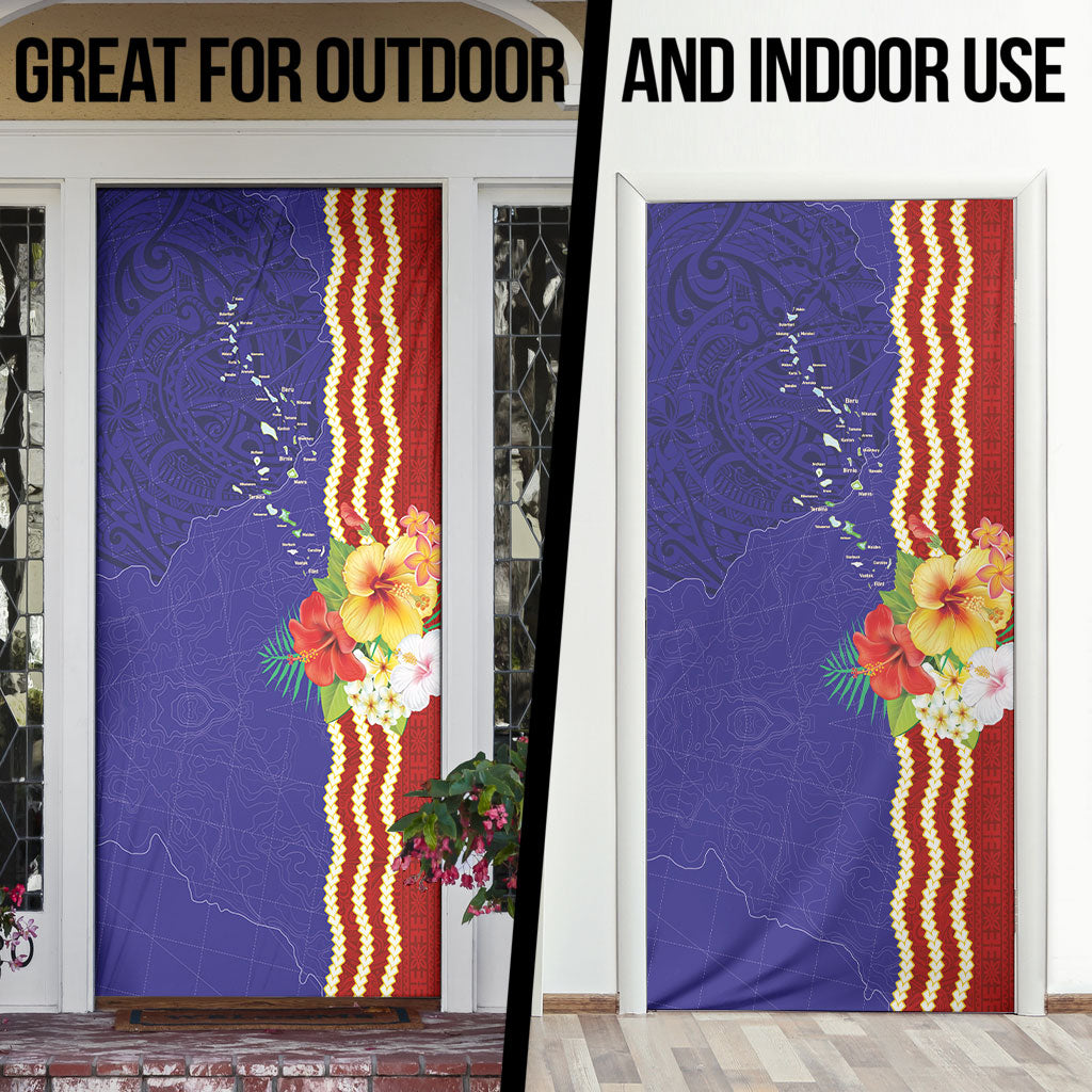 Kiribati Heritage Door Cover Map of the Islands and Polynesia Pattern LT03 - Polynesian Pride