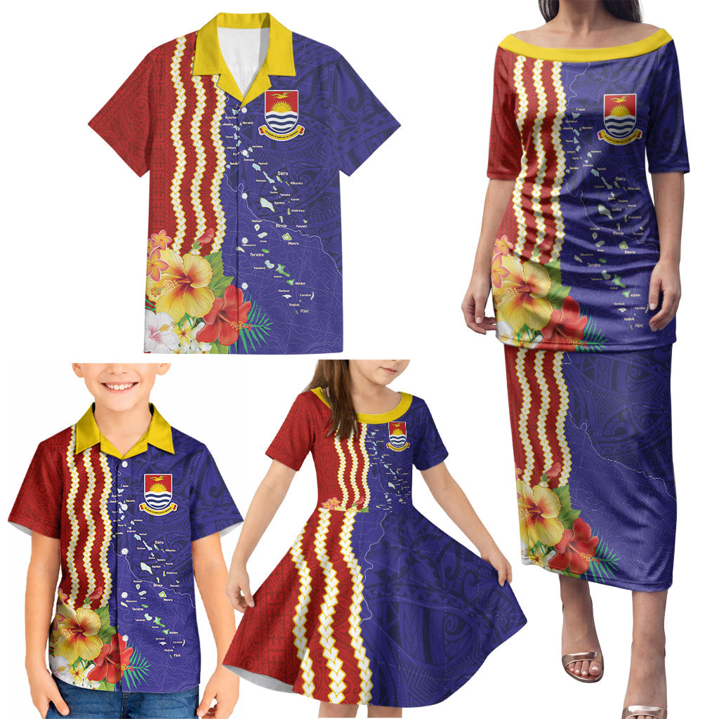 Kiribati Heritage Family Matching Puletasi and Hawaiian Shirt Map of the Islands and Polynesia Pattern LT03 - Polynesian Pride