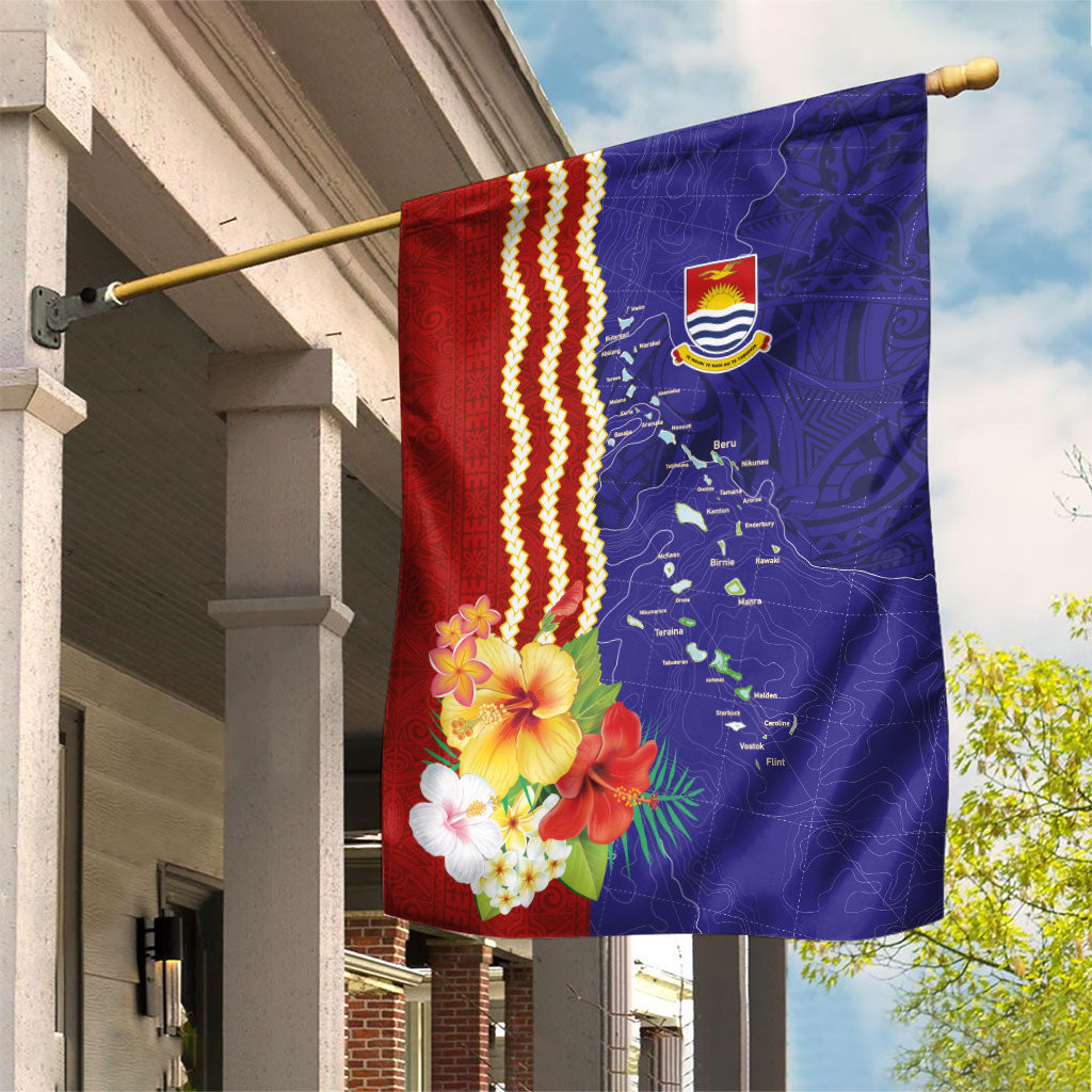 Kiribati Heritage Garden Flag Map of the Islands and Polynesia Pattern LT03 House Flag Multicolor - Polynesian Pride