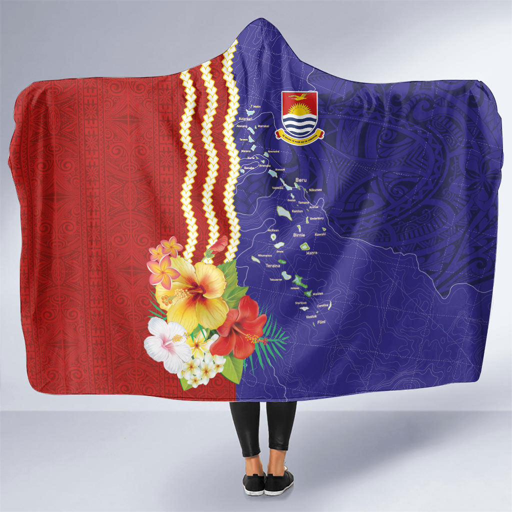 Kiribati Heritage Hooded Blanket Map of the Islands and Polynesia Pattern LT03 One Size Multicolor - Polynesian Pride