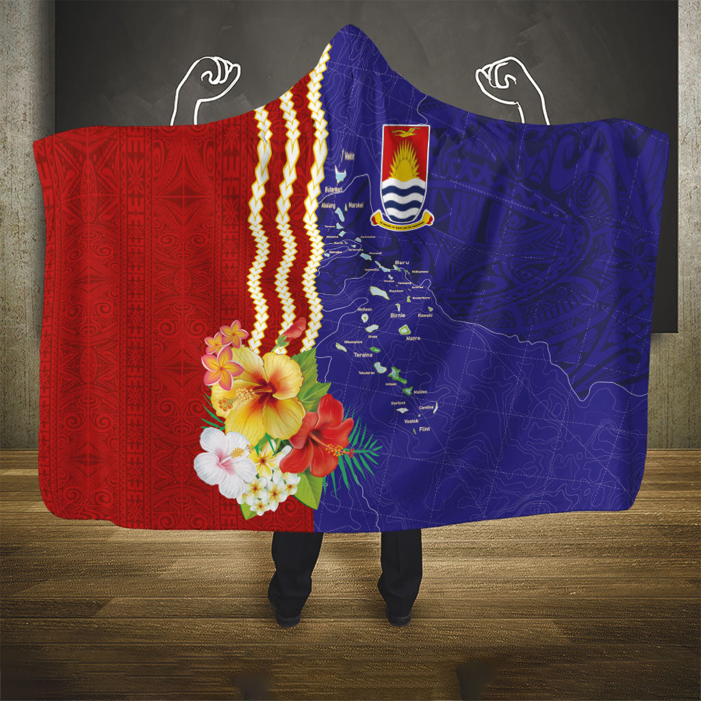 Kiribati Heritage Hooded Blanket Map of the Islands and Polynesia Pattern LT03 - Polynesian Pride