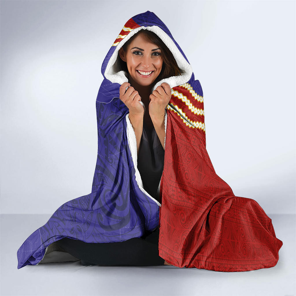 Kiribati Heritage Hooded Blanket Map of the Islands and Polynesia Pattern LT03 - Polynesian Pride
