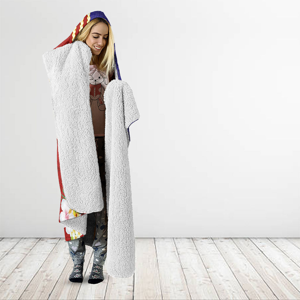 Kiribati Heritage Hooded Blanket Map of the Islands and Polynesia Pattern LT03 - Polynesian Pride