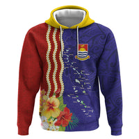 Kiribati Heritage Hoodie Map of the Islands and Polynesia Pattern LT03 Pullover Hoodie Multicolor - Polynesian Pride