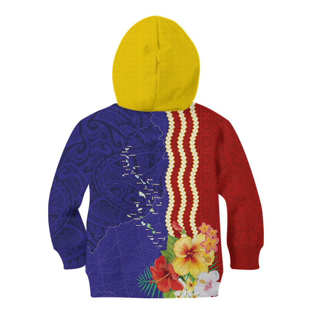 Kiribati Heritage Kid Hoodie Map of the Islands and Polynesia Pattern LT03 - Polynesian Pride