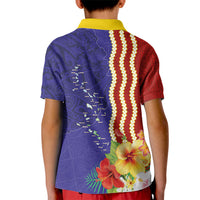 Kiribati Heritage Kid Polo Shirt Map of the Islands and Polynesia Pattern LT03 - Polynesian Pride