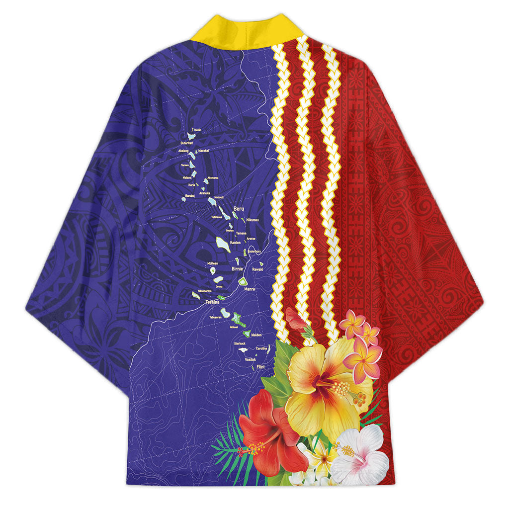 Kiribati Heritage Kimono Map of the Islands and Polynesia Pattern LT03 - Polynesian Pride